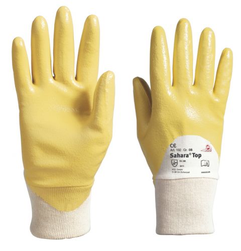 Handschuhe Sahara Top 102 Nitril, Strickbund, tief getaucht