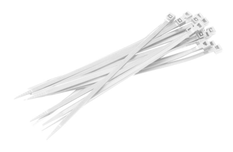 100x Kabelbinder Kabelstrapse 100x2,5mm Weiß